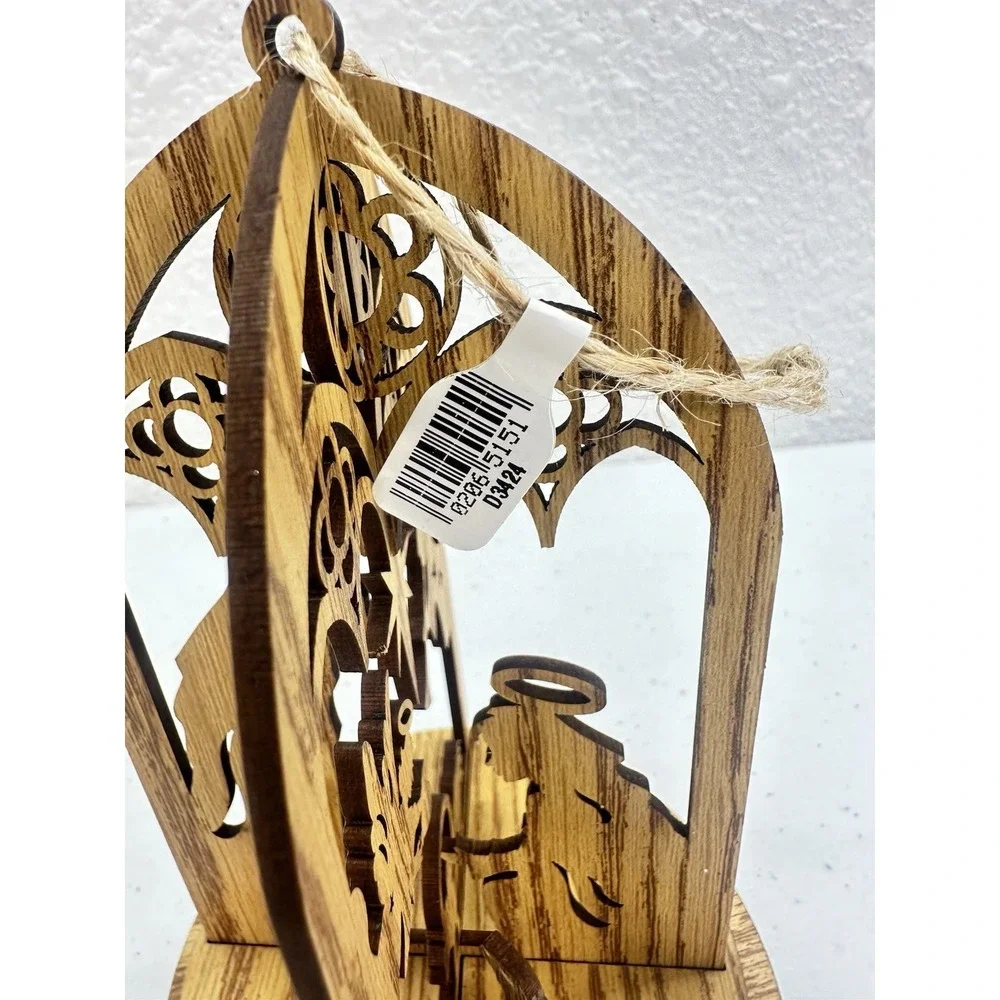 Kurt Adler 3D Laser Cut Wood Nativity Ornament D3424